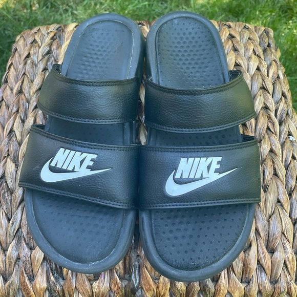Nike Shoes Nike Womens Offcourt Duo Twin Strap Waterproof Black White Slide Sandals Poshmark